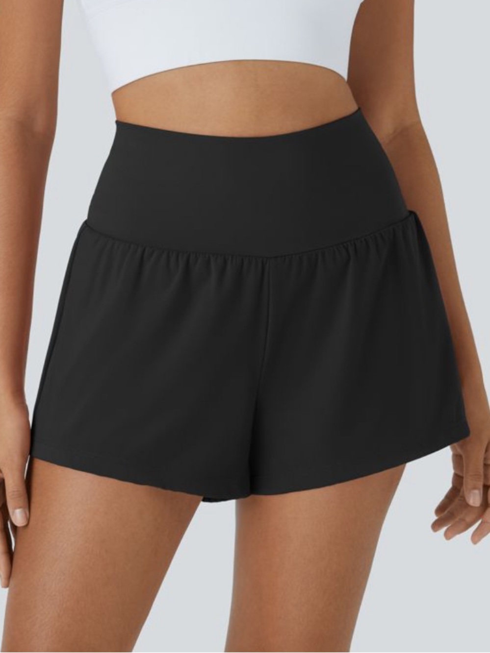 SoftlyZero™ Airy Super High Waisted 2-in-1 InstantCool Yoga Shorts Black XL 3”
